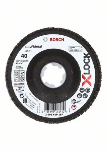 BOSCH 2608619197 Lamelový kotouč Best for Metal X571, lomený, pr. 115 mm, P40
