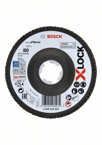 BOSCH 2608619203 Lamelový kotouč Best for Metal X571, lomený, pr. 125 mm, P80