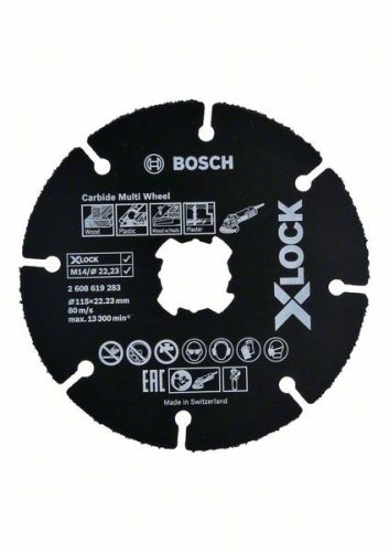 BOSCH 2608901192 X-LOCK víceúčelový řezný kotouč Carbide Multi Wheel, 115 mm