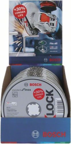 BOSCH 2608619364 X-LOCK řezné kotouče Standard for Inox 125 × 1,6 mm, 10 ks