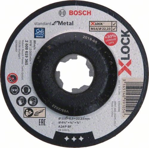 BOSCH 2608619365 X-LOCK brusný kotouč Standard for Metal 115×6 mm T27
