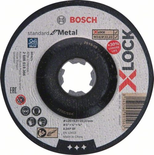 BOSCH 2608619366 X-LOCK brusný kotouč Standard for Metal 125×6 mm T27