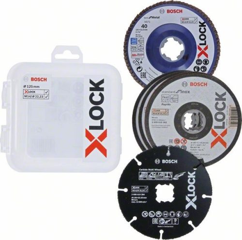 BOSCH 2608619374 5dílná sada řezných a lamelových kotoučů X-LOCK, 125 mm