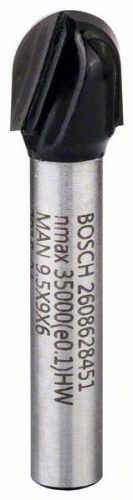 BOSCH 2608628451 Žlábkovací fréza, 6 mm, R1 4,7 mm, D 9,5 mm, L 9,2 mm, G 40 mm