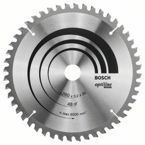 BOSCH 2608641202 Pilový kotouč Optiline Wood 260 x 30 x 3,2 mm, 48