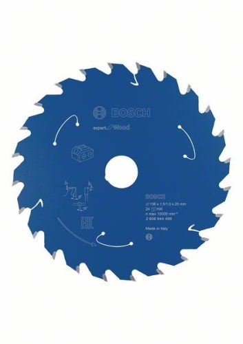 BOSCH 2608644498 Pilový kotouč Expert for Wood pro AKU pily 136×1,5/1×20mm, 24