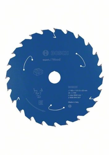 BOSCH 2608644507 Pilový kotouč Expert for Wood pro AKU pily 165×1,5/1×20mm, 24