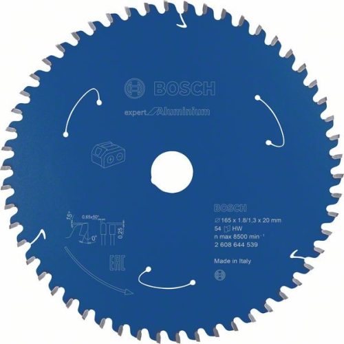 BOSCH 2608644539 Pilový kotouč Expert for Aluminium - AKU pily 165×1,8×20mm, 54