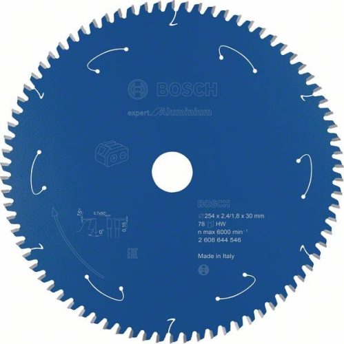 BOSCH 2608644546 Pilový kotouč Expert for Aluminium - AKU pily 254×2,4×30mm, 78