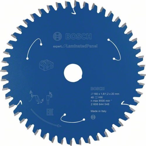 BOSCH 2608644548 Pilový kotouč Expert for LaminatedPanel - AKU 160×1,8×20mm, 48