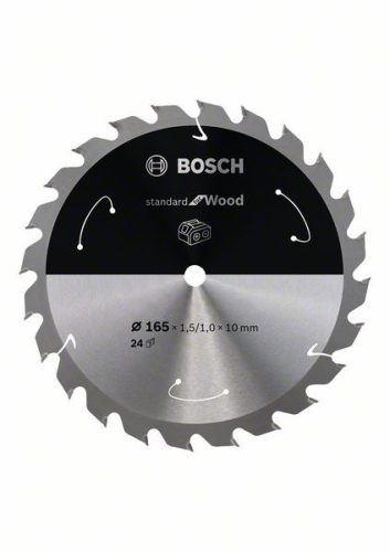 BOSCH 2608837679 Pilový kotouč Standard for Wood pro AKU pily 165×1,5×10mm, 24
