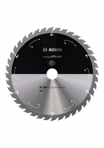BOSCH 2608837734 Pilový kotouč Standard for Wood pro AKU pily 254×2,2×30mm, 40