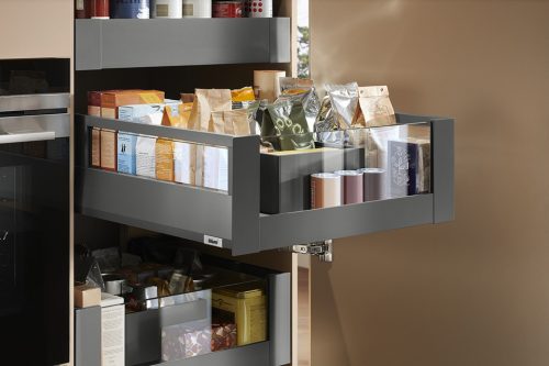 K-BLUM Merivobox E 400 mm, 40 kg, Orion szürke, belső, üveg