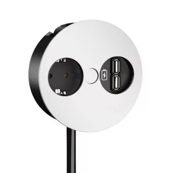   BACHMANN 931.231 Twist, 1x 230V + 1x USB- A/A, bílá matná (RAL 9010), SCHUKO