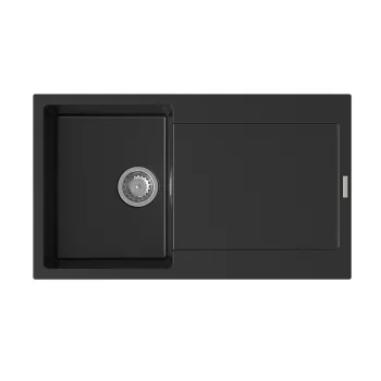   StrongSinks S3 Gránit mosogató ZALA 860,860 x 500mm, csepegtetővel, fekete