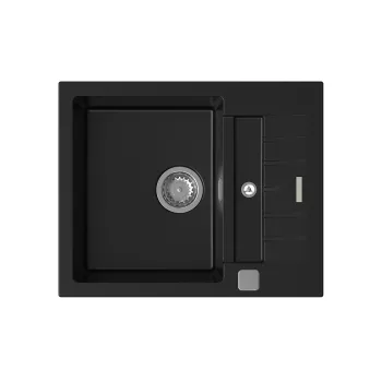   StrongSinks S3 Gránit mosogató Vardar 615, 615x500 mm, csepegt., fekete