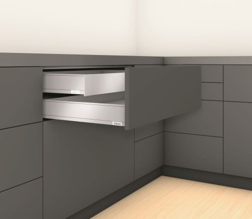K-BLUM Legrabox M 450mm/70 kg, Tip-on, karbon fekete CS-M, expando