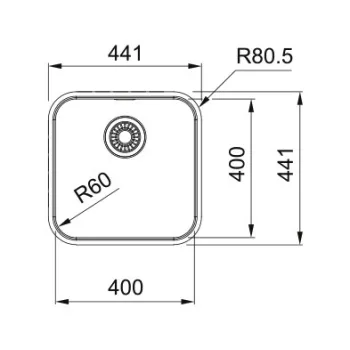 FRANKE Mosogató SRX 210/610-40 441 x 441 rozsdamentes acél