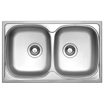   StrongSinks S1 Mosogató Welland polír. rozsdam. acél 780x480, dupla, felső szer.