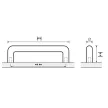 HETTICH 9070119 fogantyú ASOPUS 332/320 mm nemesacél