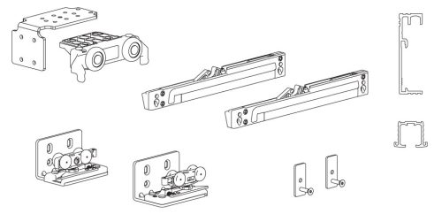 TERNO Magic Living vasalatkészlet fából készült ráütődő ajtókhoz 1100mm, nikkel